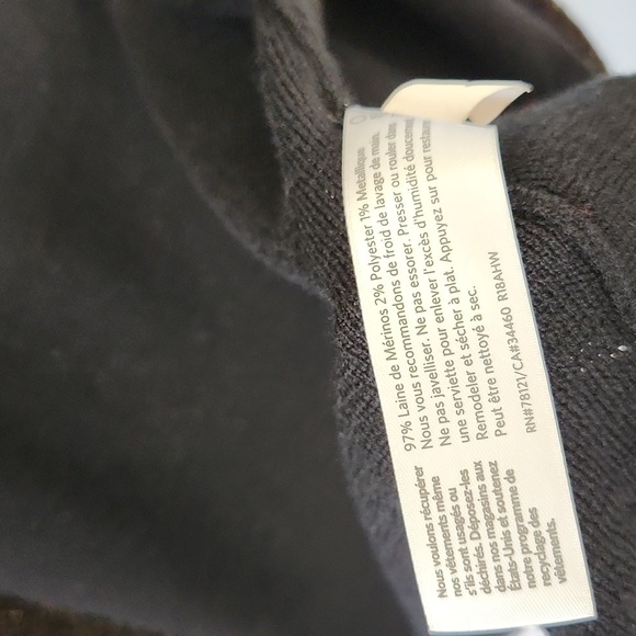 Eileen Fisher Black Merino Wool Metallic Trim Open Front Cardigan Size XS/TP - Picture 14 of 14